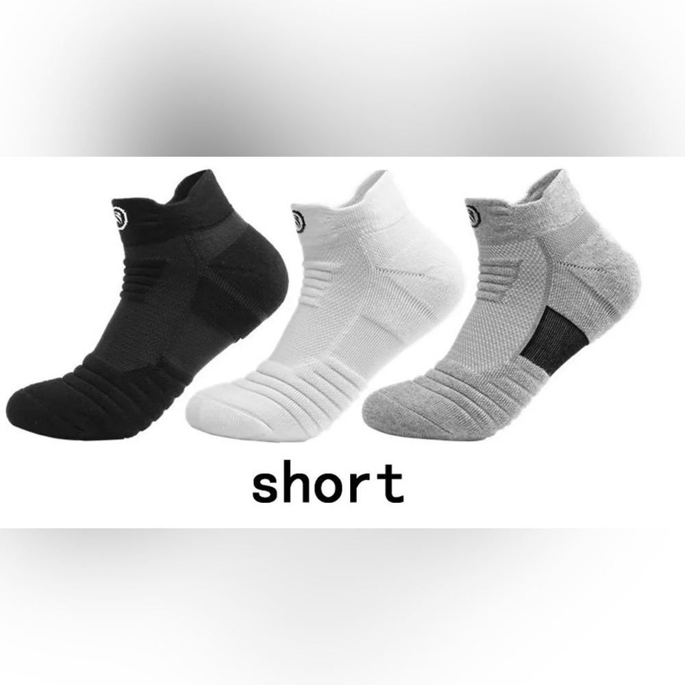NEW 3 Pair Mens Thick Towel Breathable Sweat Absorbent Sport Running Socks Short